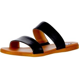 Steve Madden flat slip on sandals.